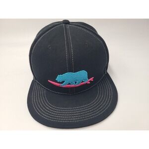 Grassroots California‎ Cali To Miami Bear Fitted 7 1/4 Hat Cap Black Blue Pink